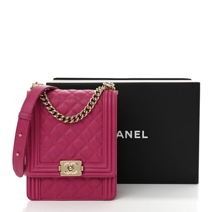 Chanel Caviar Quilted North South Boy Flap Fuchsia 11 of 11