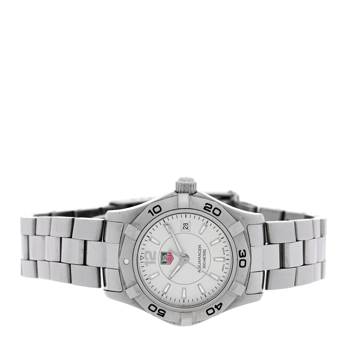 Stainless Steel 27mm Aquaracer 300M Quartz Watch Silver WAF1412