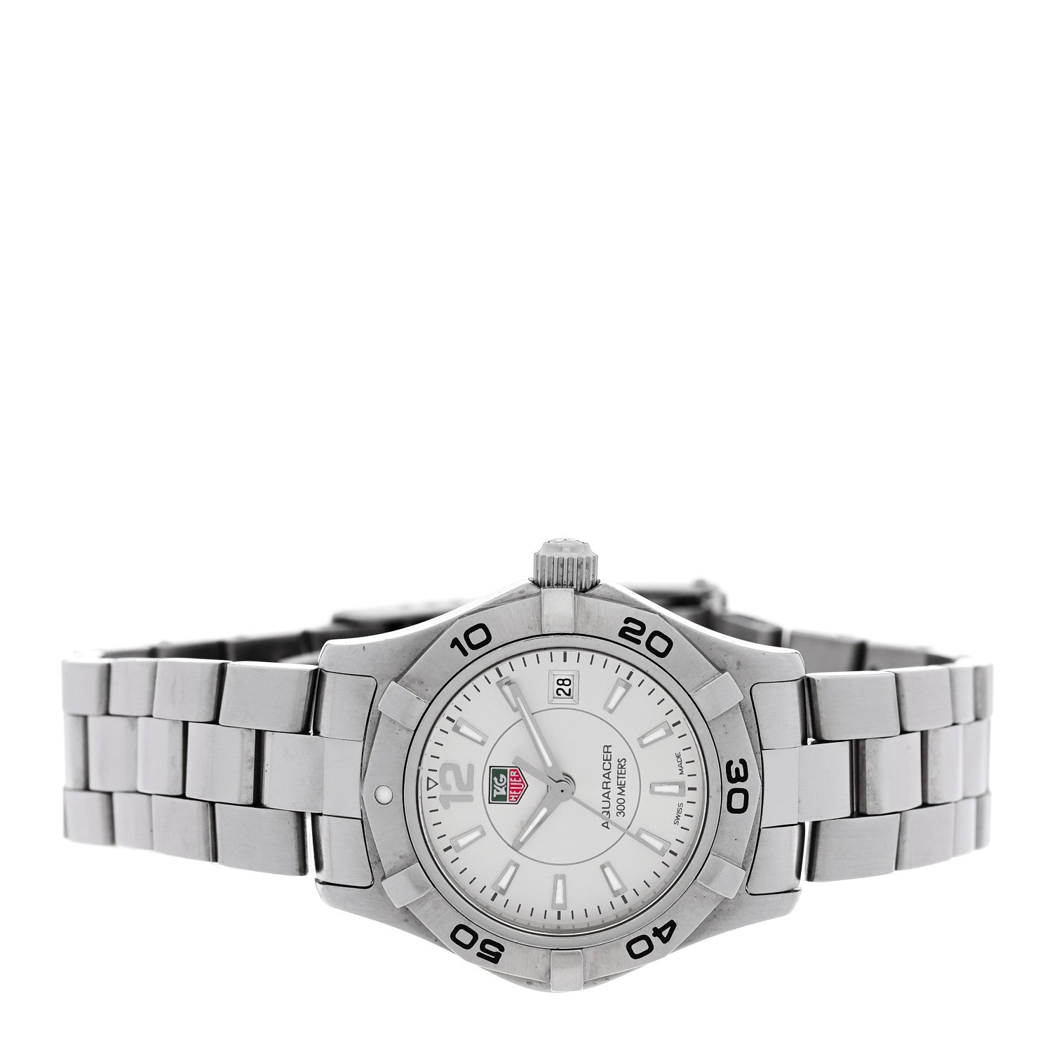 Tag Heuer Stainless Steel 27mm Aquaracer 300M Quartz Watch Silver WAF1412 2 of 4
