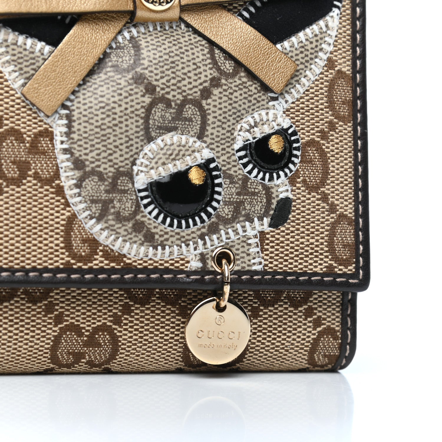 Gucci Monogram Guccioli Brando Chihuahua Continental Wallet Dark Brown 6 of 10