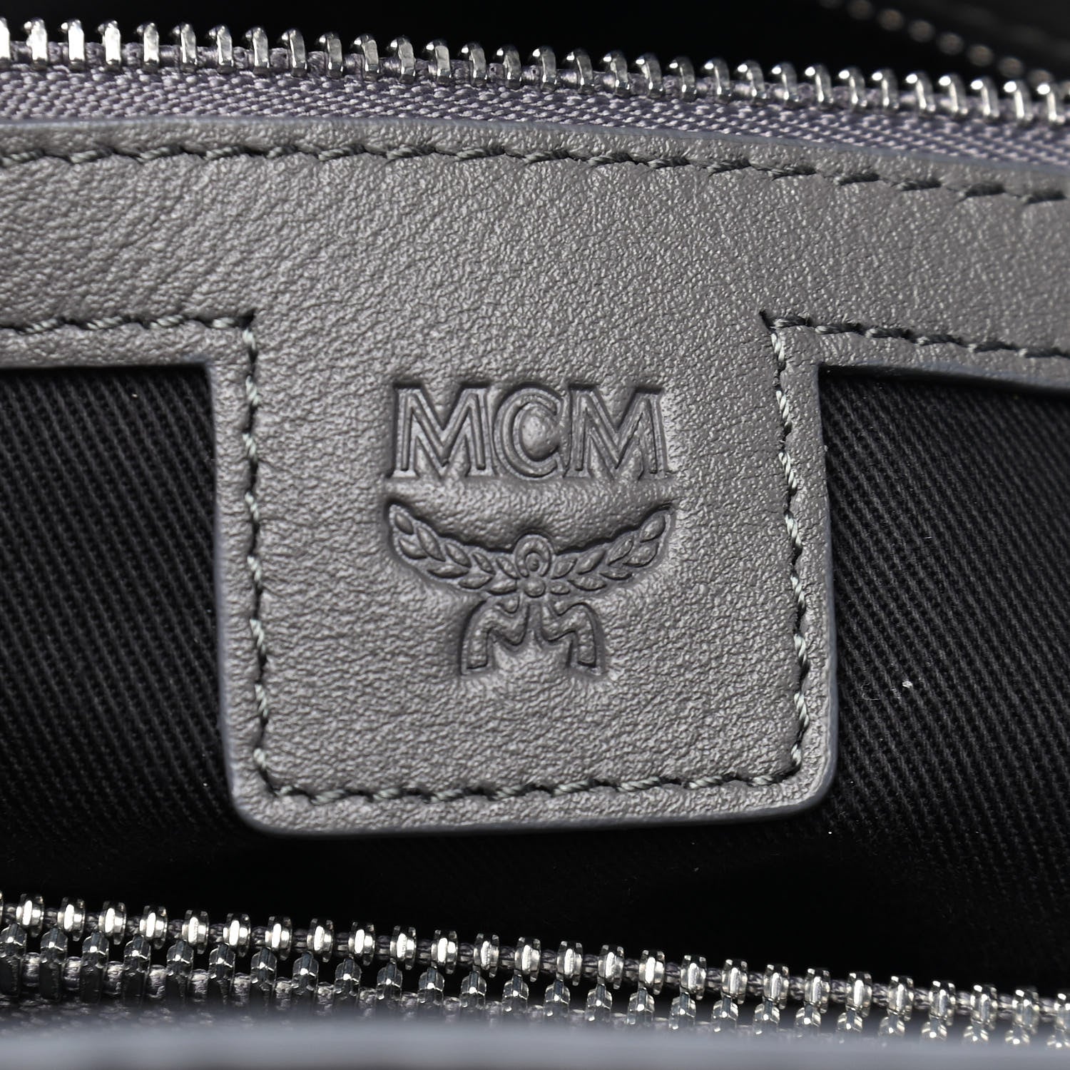 MCM Calfskin Ottomar Monogram Large Essential Tote Phantom Grey 6 of 9
