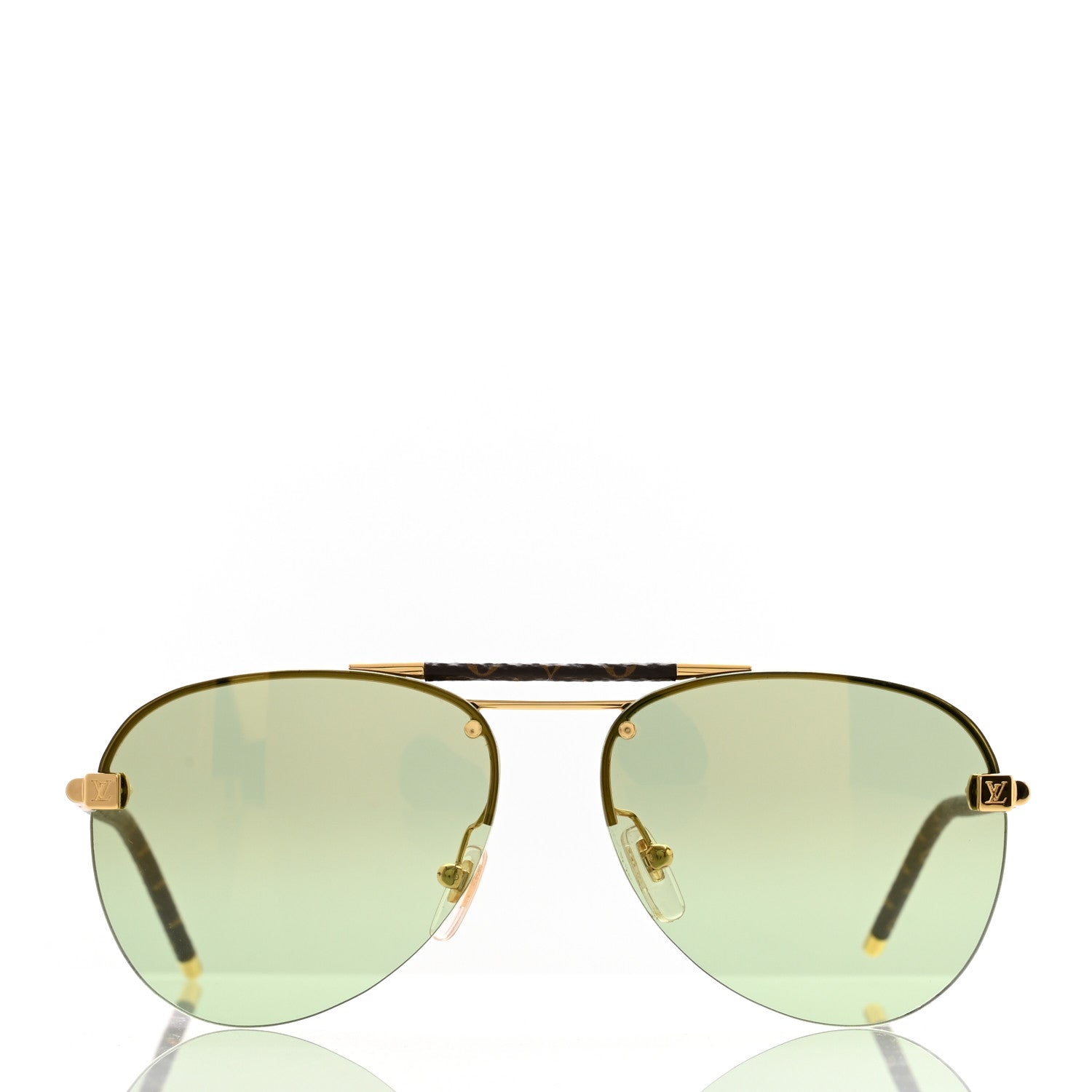 Louis Vuitton Metal Monogram Clockwise Sunglasses Green 2 of 6