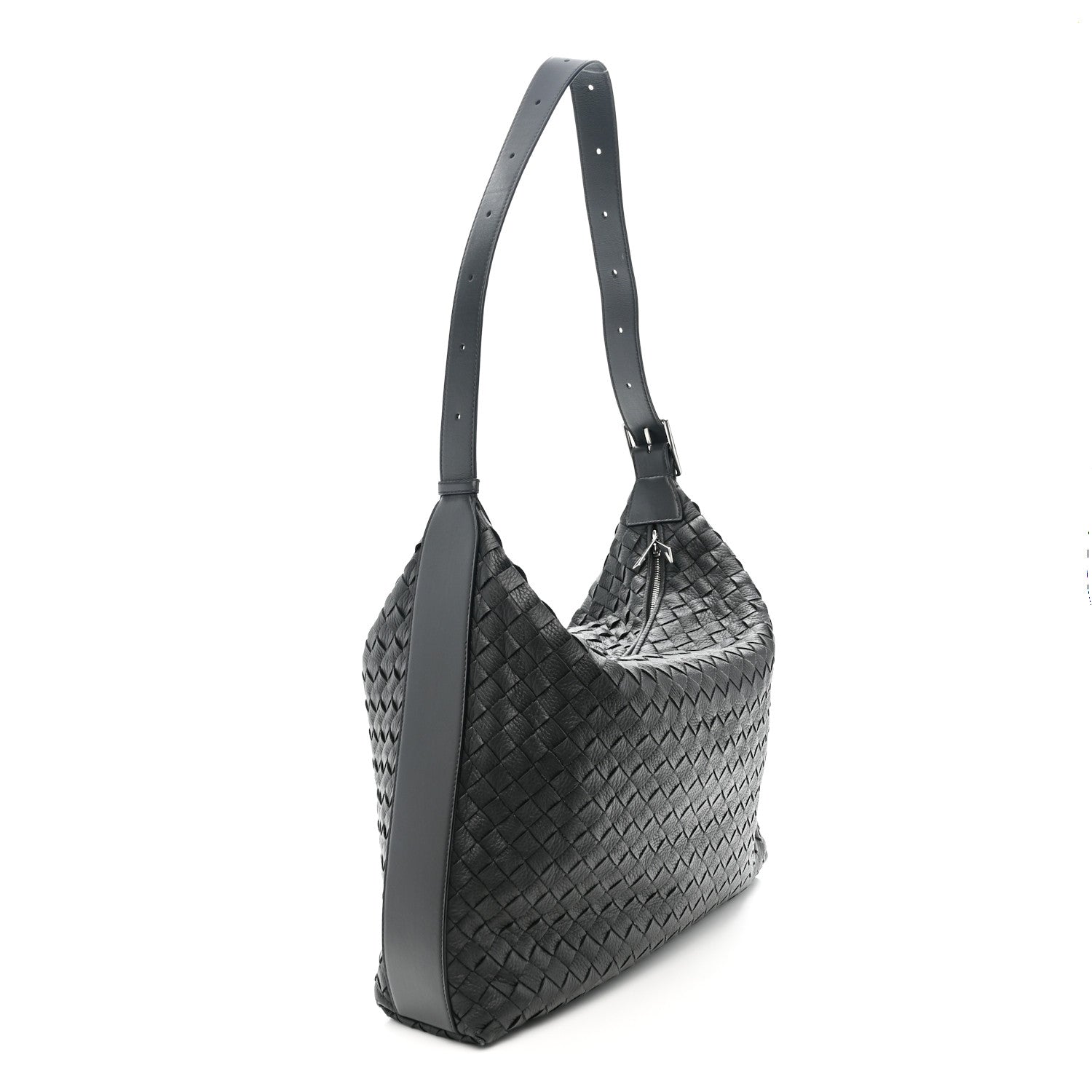Bottega Veneta Deerskin Intrecciato Medium Traveler Hobo Black 3 of 11
