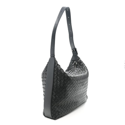 Bottega Veneta Deerskin Intrecciato Medium Traveler Hobo Black 3 of 11