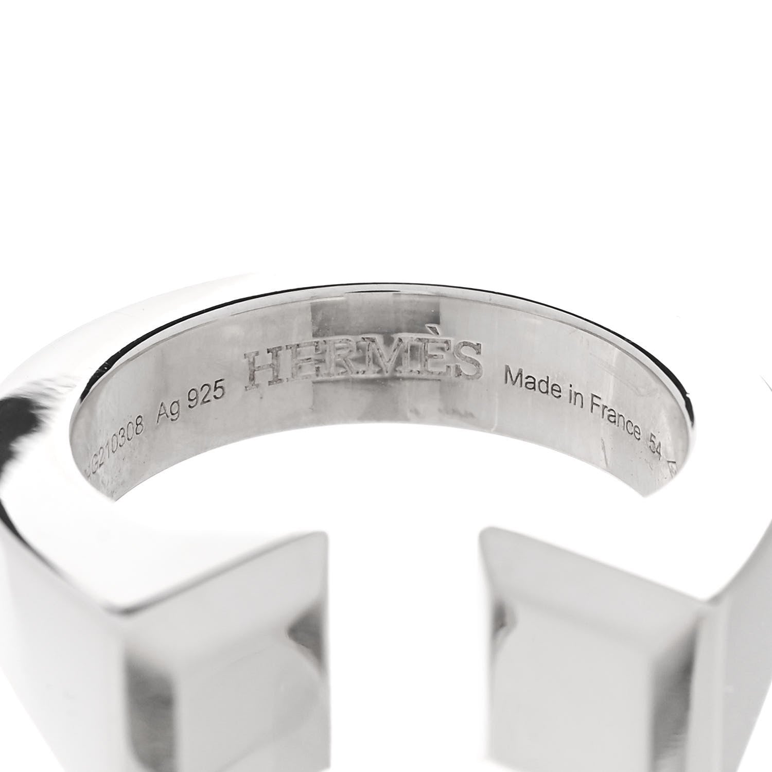 Hermes Sterling Silver Large Clou de Forge Ring 54 7 4 of 7