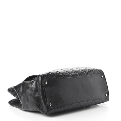 Chanel Glazed Calfskin Quilted Large CC Delivery Tote Black 4 of 12