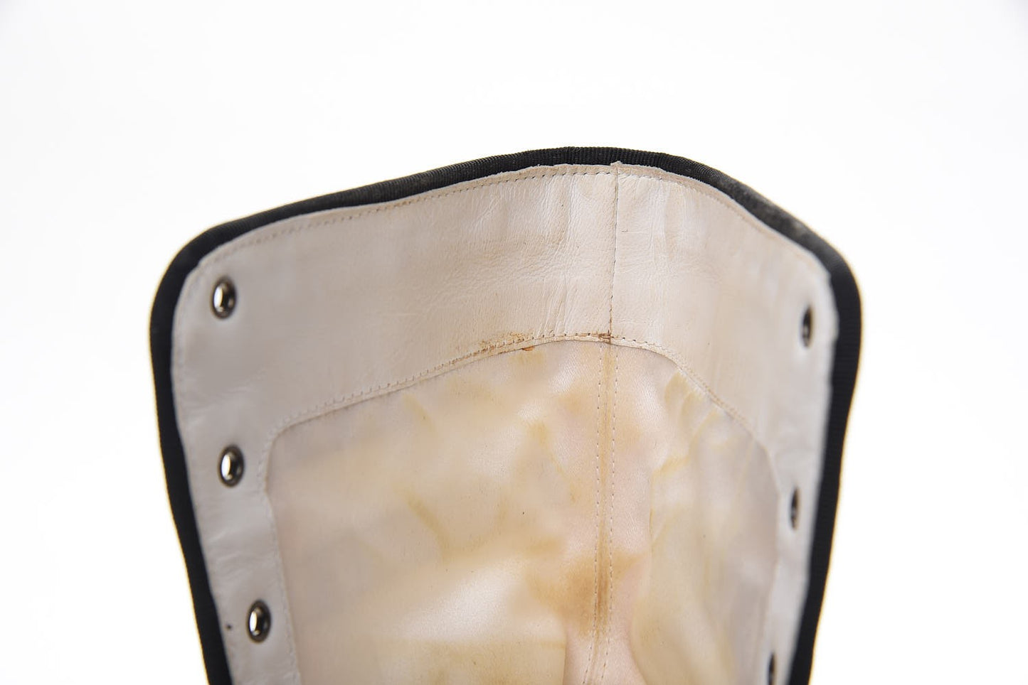 Canvas Lace Up Wedge Boots 37.5 White Black