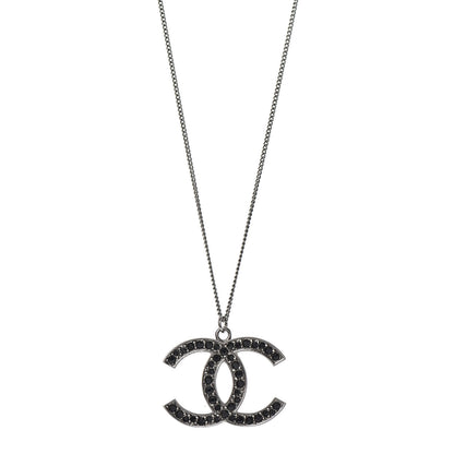 Chanel Ruthenium Crystal CC Necklace Black 1 of 5