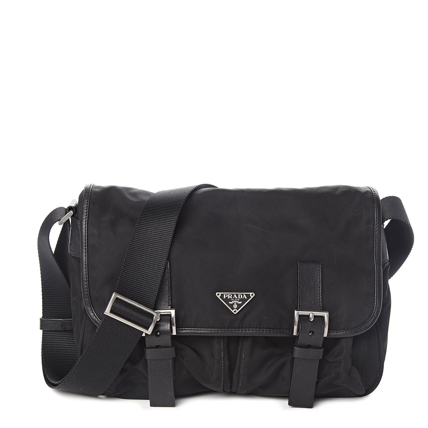 Nylon Vela Messenger Bag Black