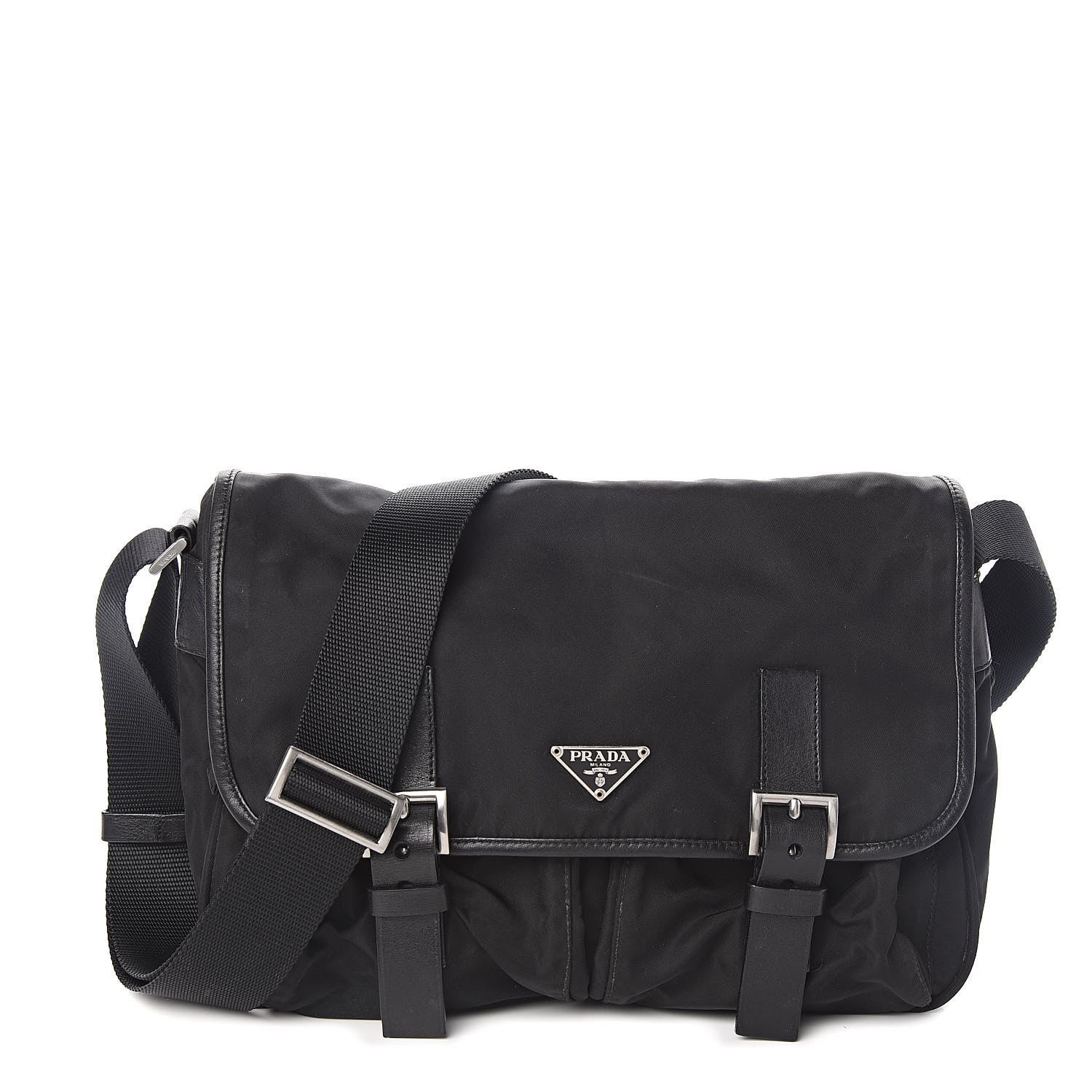 Prada Nylon Vela Messenger Bag Black 1 of 12