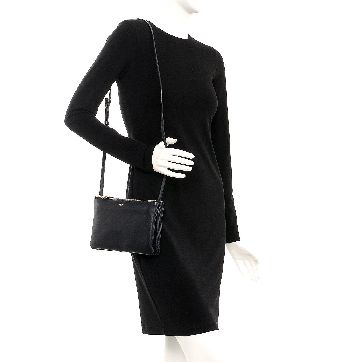 Celine Lambskin Small Trio Crossbody Bag Dark Blue 2 of 7