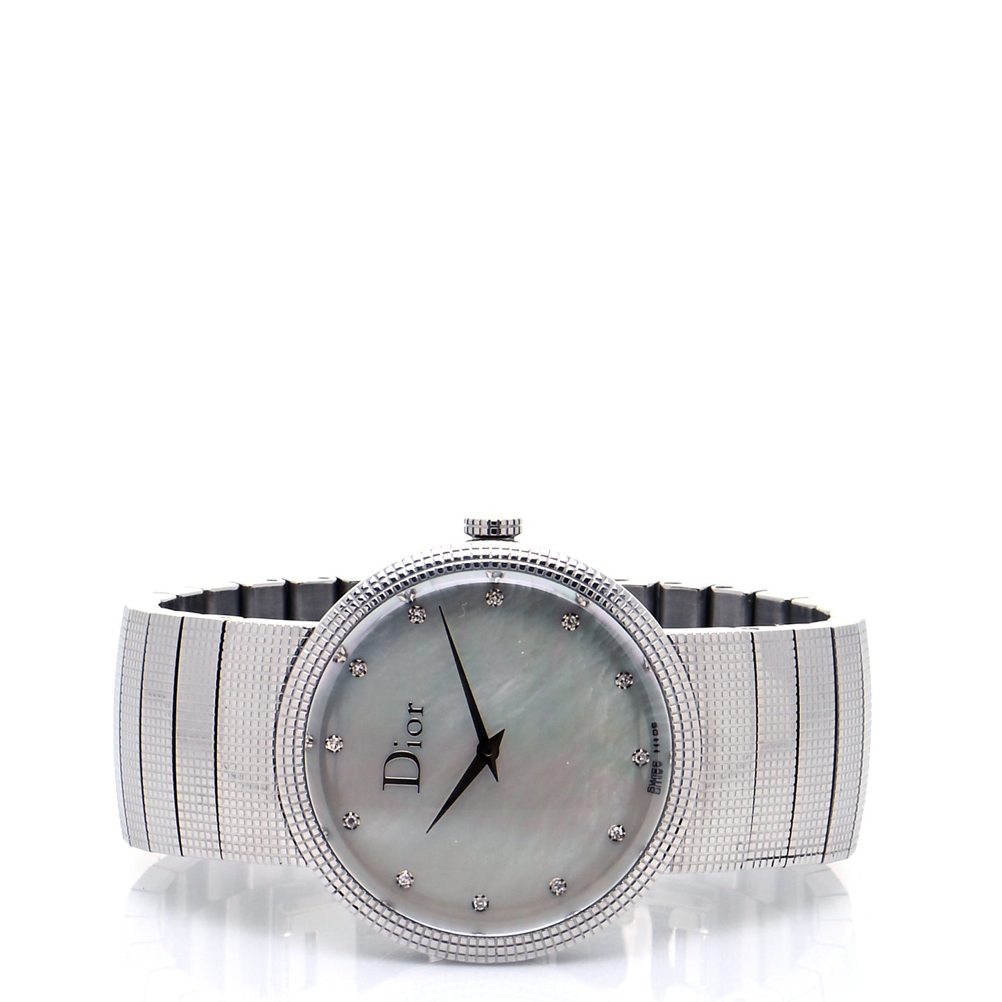 Stainless Steel Diamond Mother of Pearl 33mm La D De Dior Quartz Watch