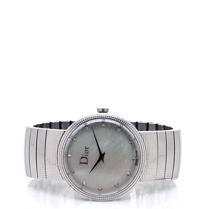 Christian Dior Stainless Steel Diamond Mother of Pearl 33mm La D De Dior Quartz Watch 2 of 6
