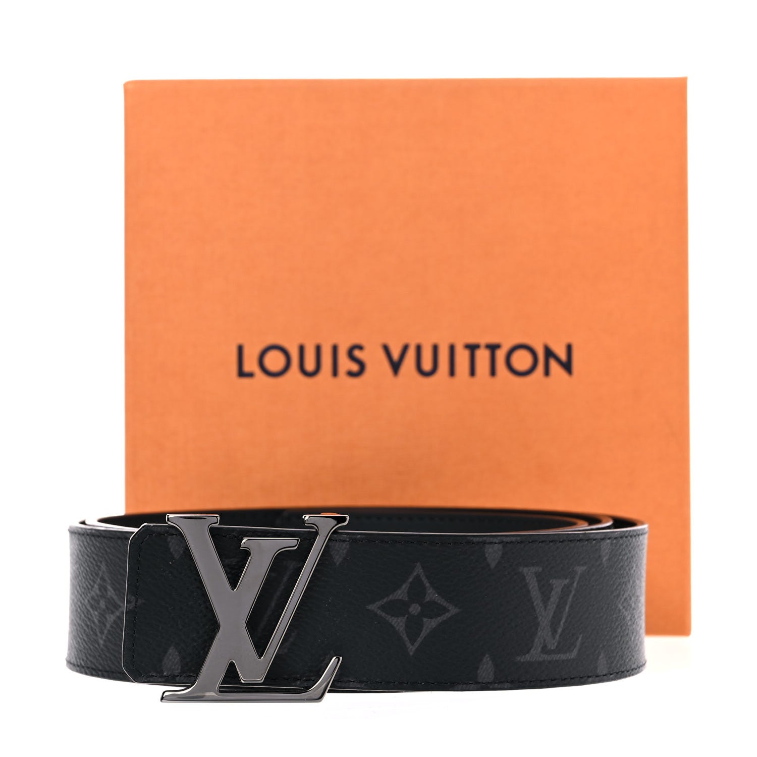 Louis Vuitton Monogram Eclipse Taigarama 40mm LV Initiales Reversible Belt 105 42 Black 8 of 8
