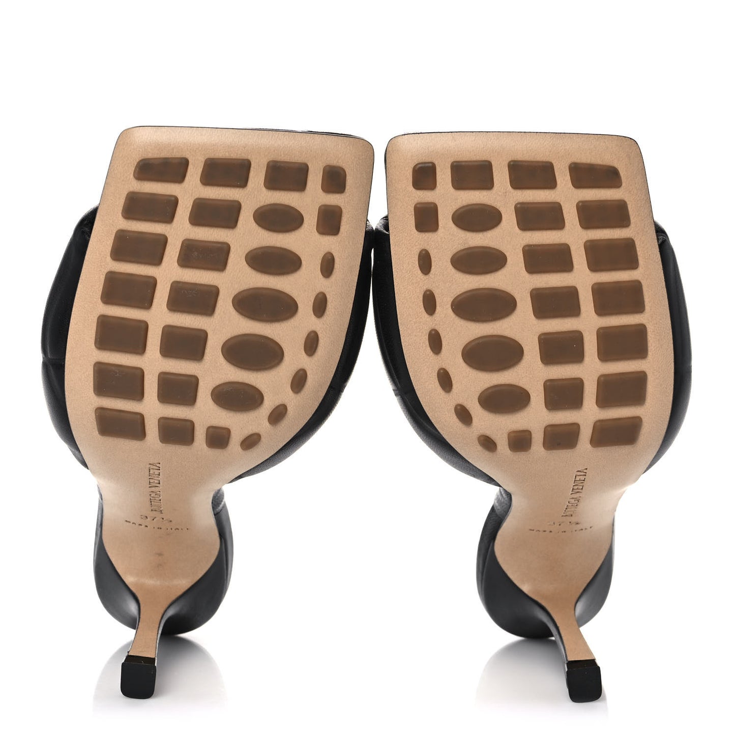 Nappa Quilted Rubber Lido Mule Sandals 37.5 Black