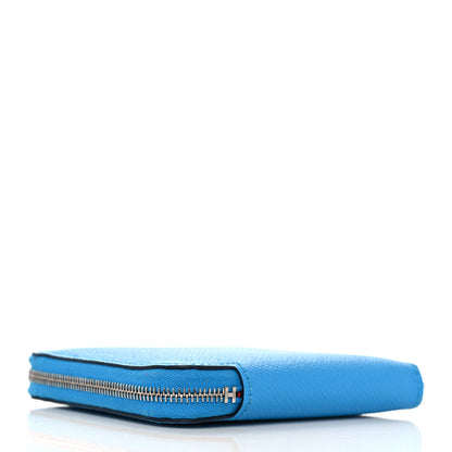Hermes Epsom Silk'In Compact Wallet Bleu Frida 4 of 10