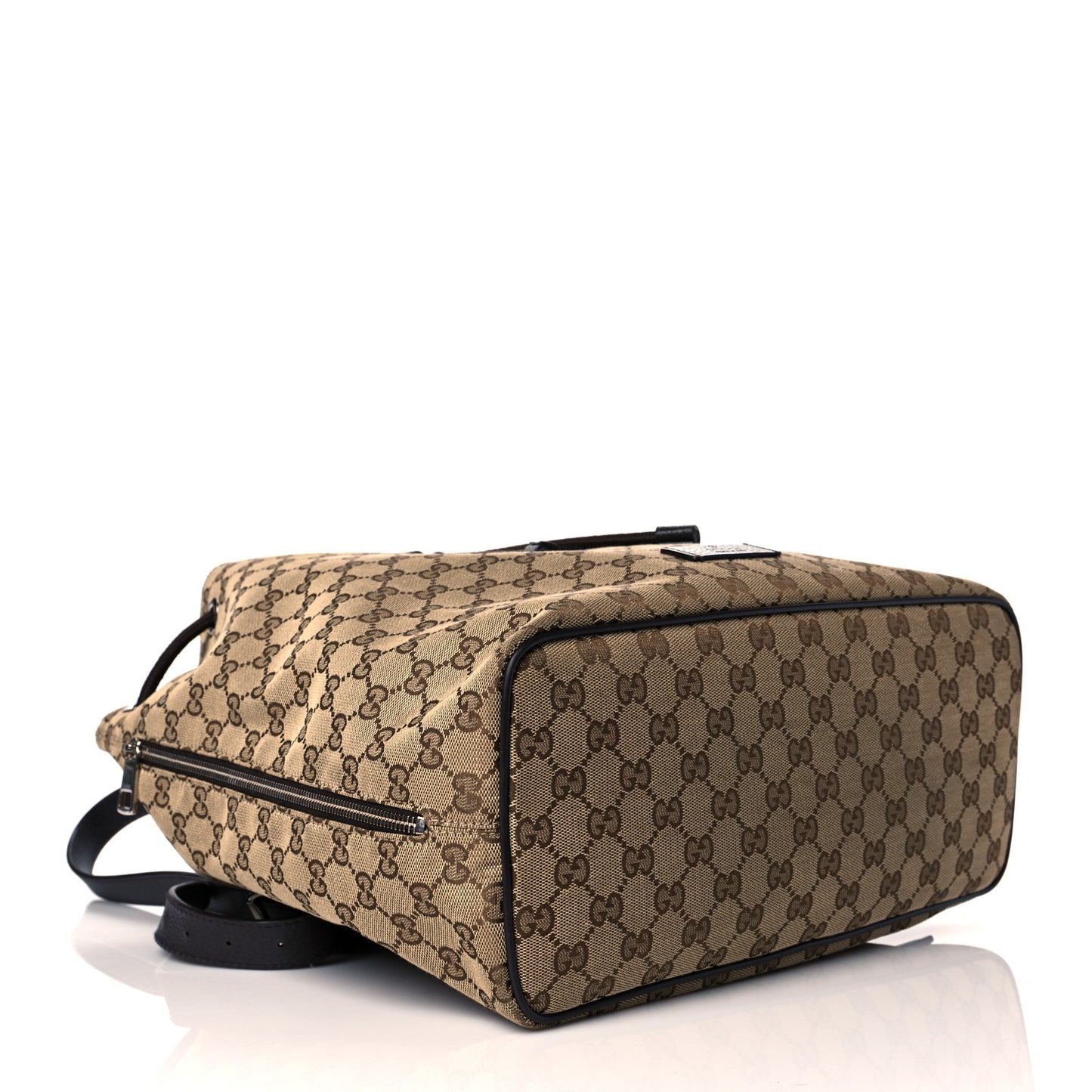 Monogram Dollar Calfskin O Drawstring Backpack Beige Ebony Testa di Moro Dark Chocolate