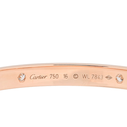 Cartier 18K Pink Gold 4 Diamond LOVE Bracelet 16 3 of 4