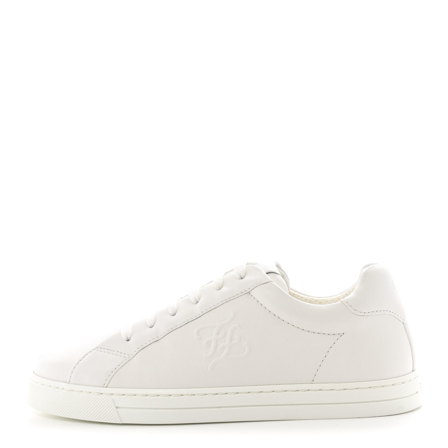 Vitello Karligraphy Embossed Womens Low Top Sneakers 36.5 White