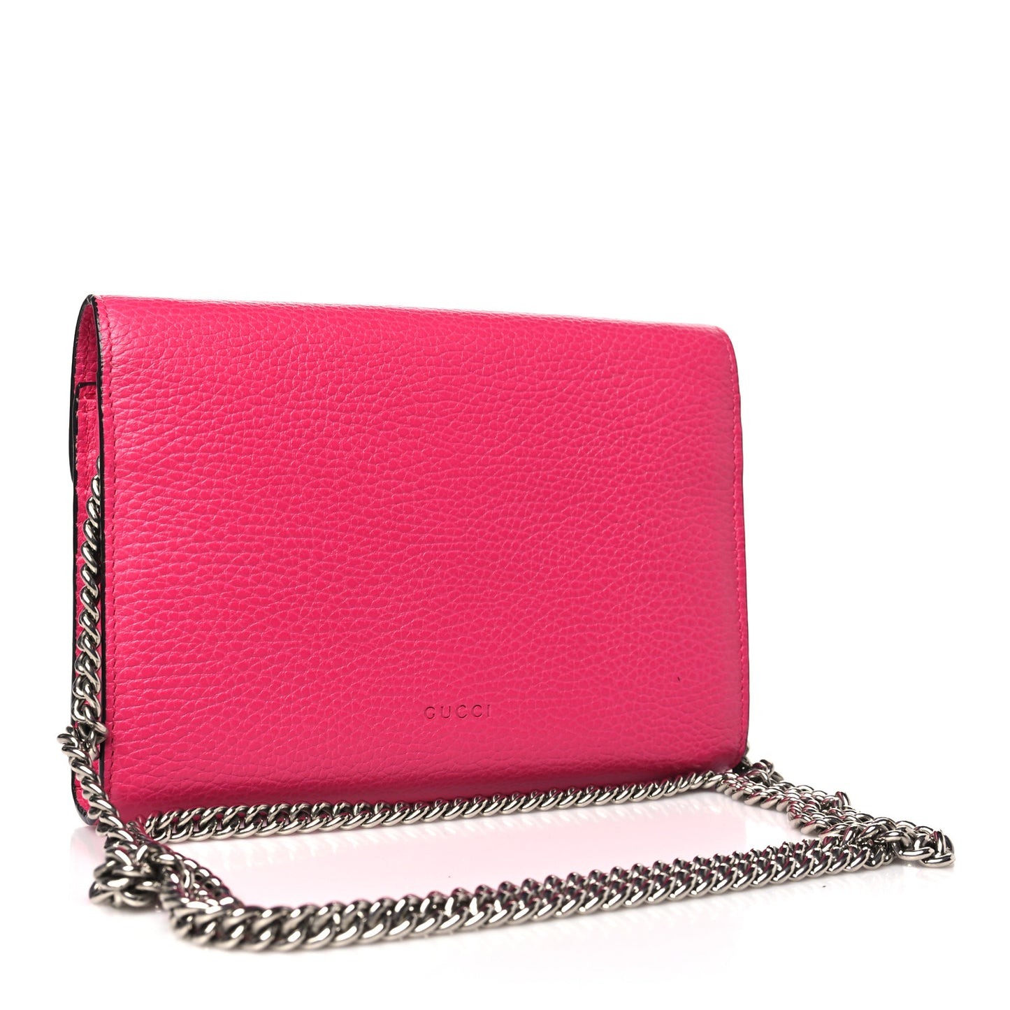 Dollar Calfskin Crystal Mini Dionysus Chain Wallet Box Pink