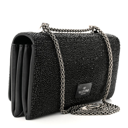 Valentino Garavani Crystal Encrusted Studs Va Va Voom Shoulder Bag Black 3 of 12