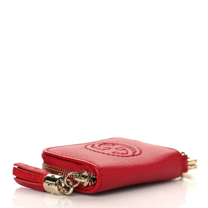 Gucci Pebbled Calfskin Soho Coin Purse Key Ring Red 3 of 6
