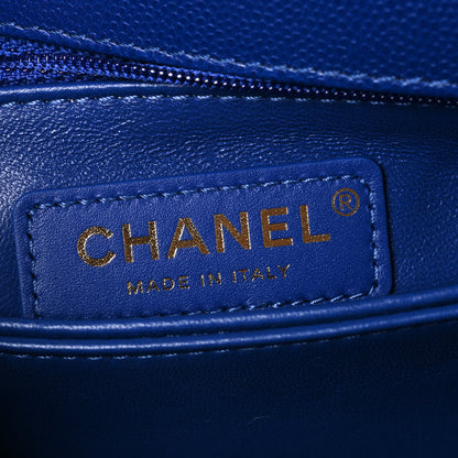 Chanel Caviar Quilted Mini Coco Handle Flap Blue 6 of 10