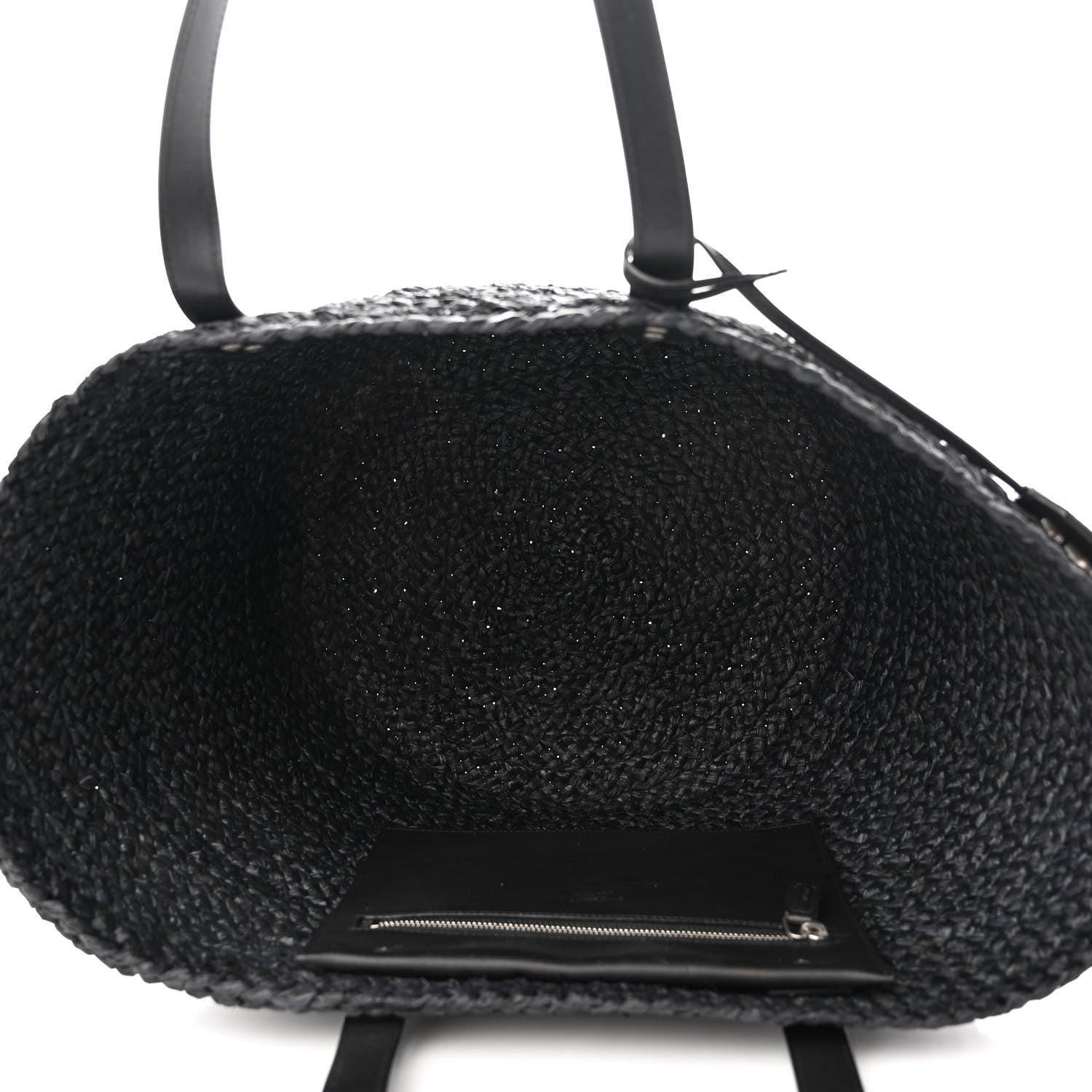 Saint Laurent Raffia Medium Panier Bag Black 5 of 9