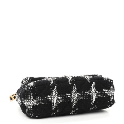 Chanel Tweed Quilted Medium Chanel 19 Flap Black White 3 of 8