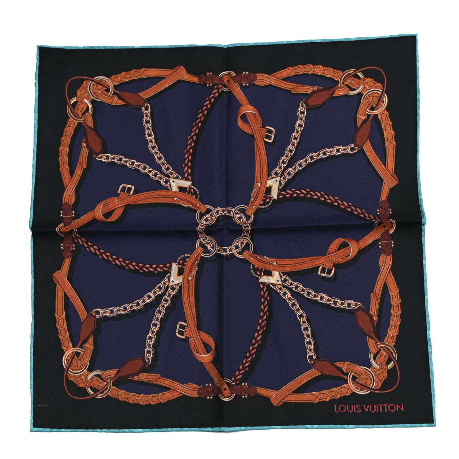 Louis Vuitton Silk Square Handle Me Scarf Bleu 1 of 5