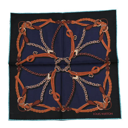 Louis Vuitton Silk Square Handle Me Scarf Bleu 1 of 5