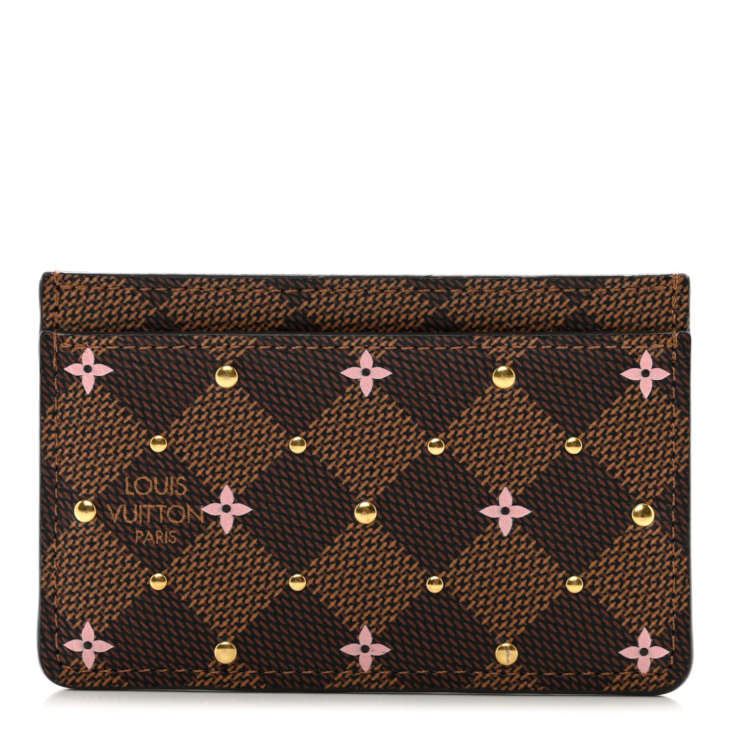 Louis Vuitton Damier Ebene Studded Card Holder 1 of 7