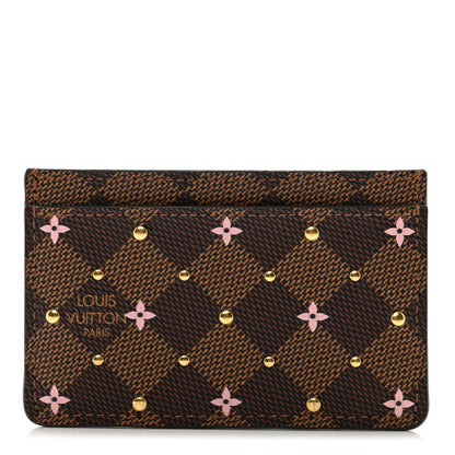 Louis Vuitton Damier Ebene Studded Card Holder 1 of 7