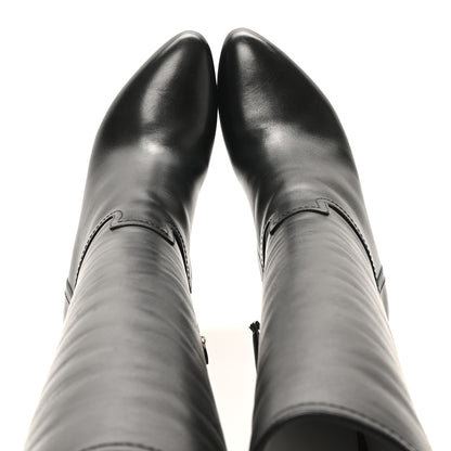 Valentino Garavani Calfskin Rockstud Knee High 100mm Platform Boots 38.5 Black 4 of 15