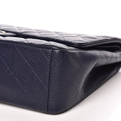 Chanel Caviar Quilted Maxi Double Flap Navy Blue 10 of 19