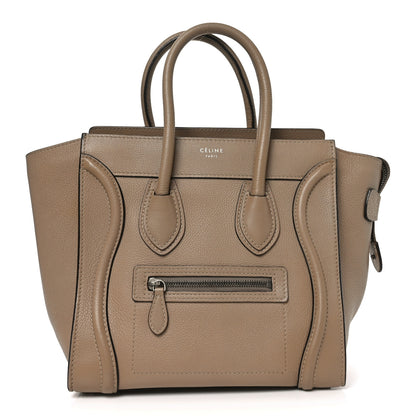 Celine Drummed Calfskin Micro Luggage Dune 1 of 9