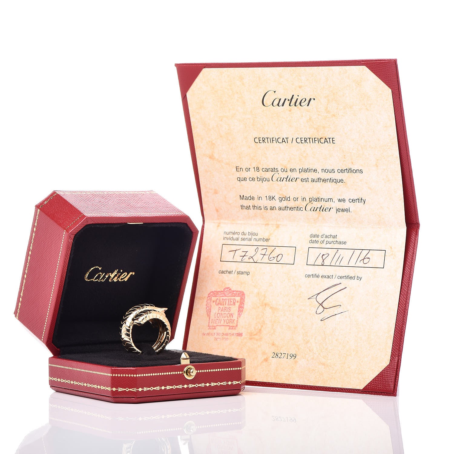 Cartier 18K Yellow Gold Tsavorite Onyx Panthere De Bypass Ring 52 6 5 of 5