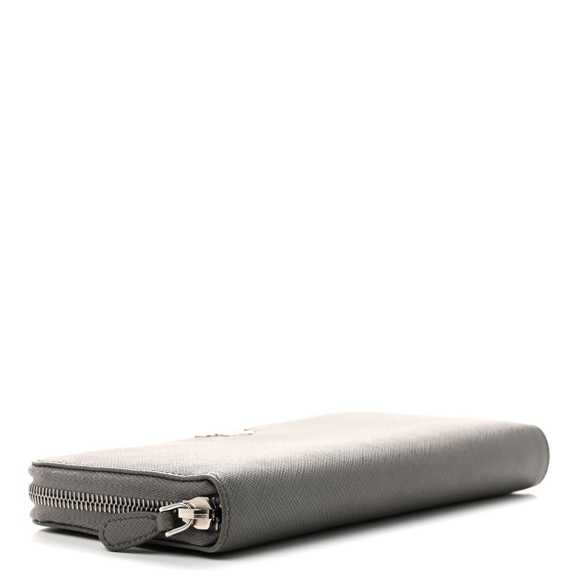 Prada Saffiano Metal Zip Around Wallet Grey 4 of 7