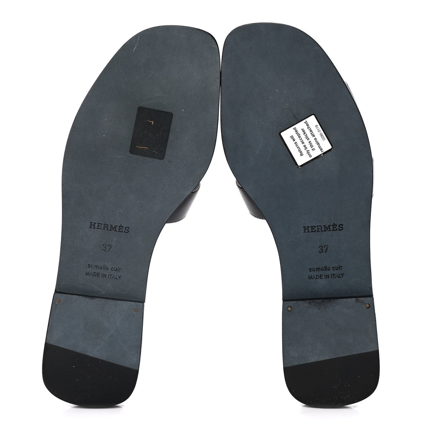 Box Calfskin Oran Sandals 37 Black