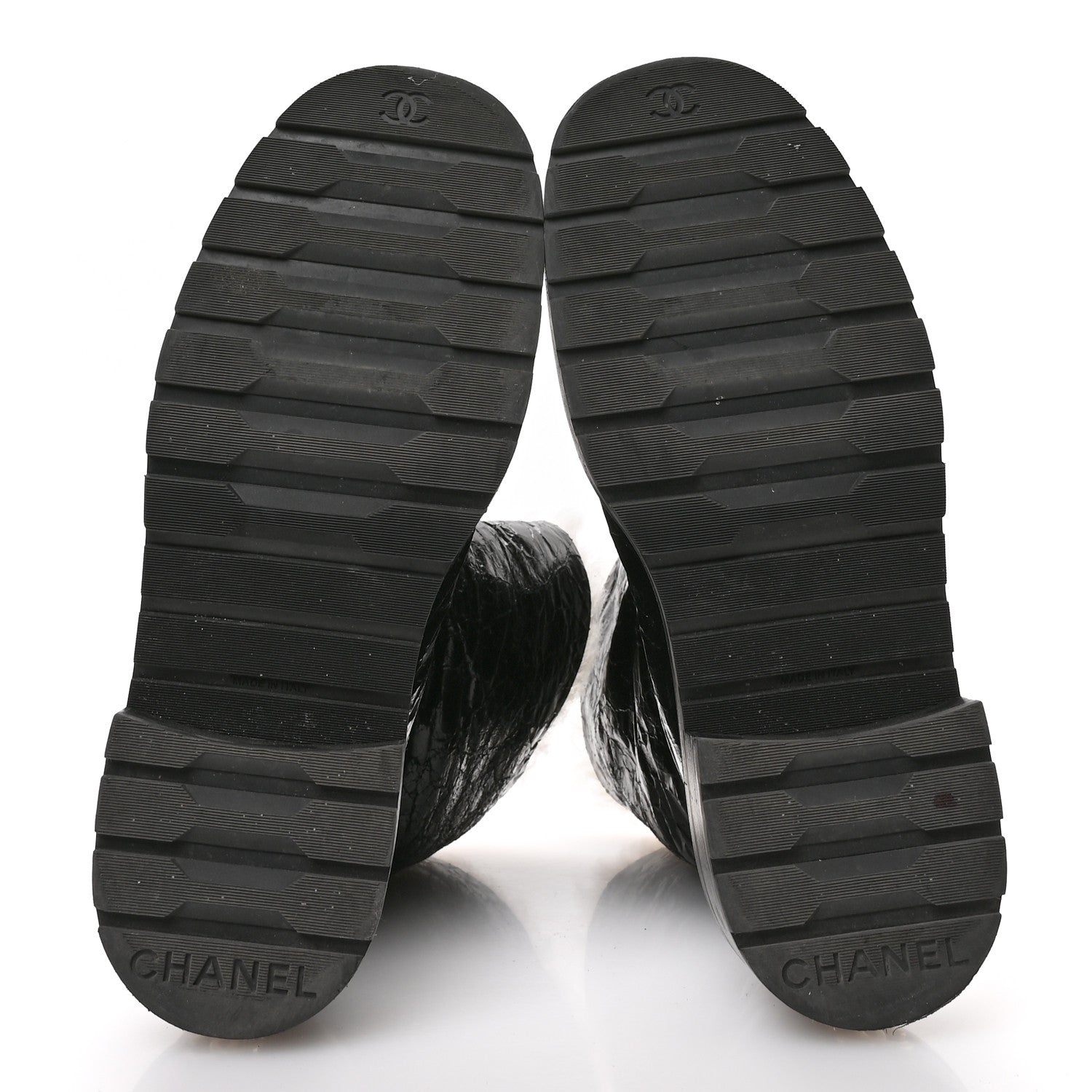 Chanel Lambskin Shearling Short Boots 38 Black 6 of 8