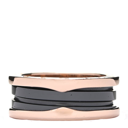 Bulgari 18K Rose Gold Black Ceramic B.Zero1 Two-Band Ring 56 7.5 3 of 6