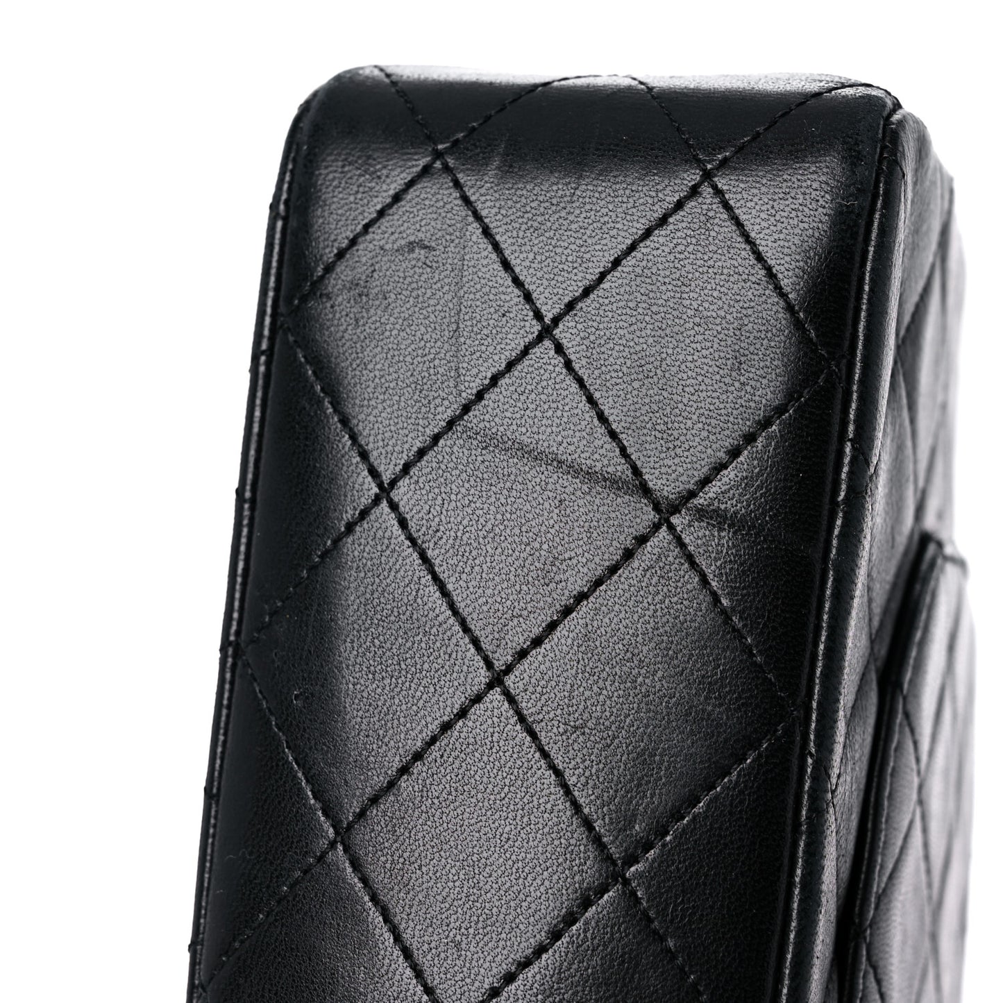 Lambskin Quilted Medium Double Flap Black