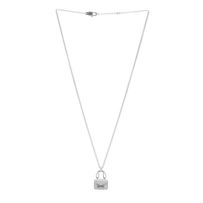 Hermes 18K White Gold Diamond Constance Amulettes Pendant Necklace 3 of 5