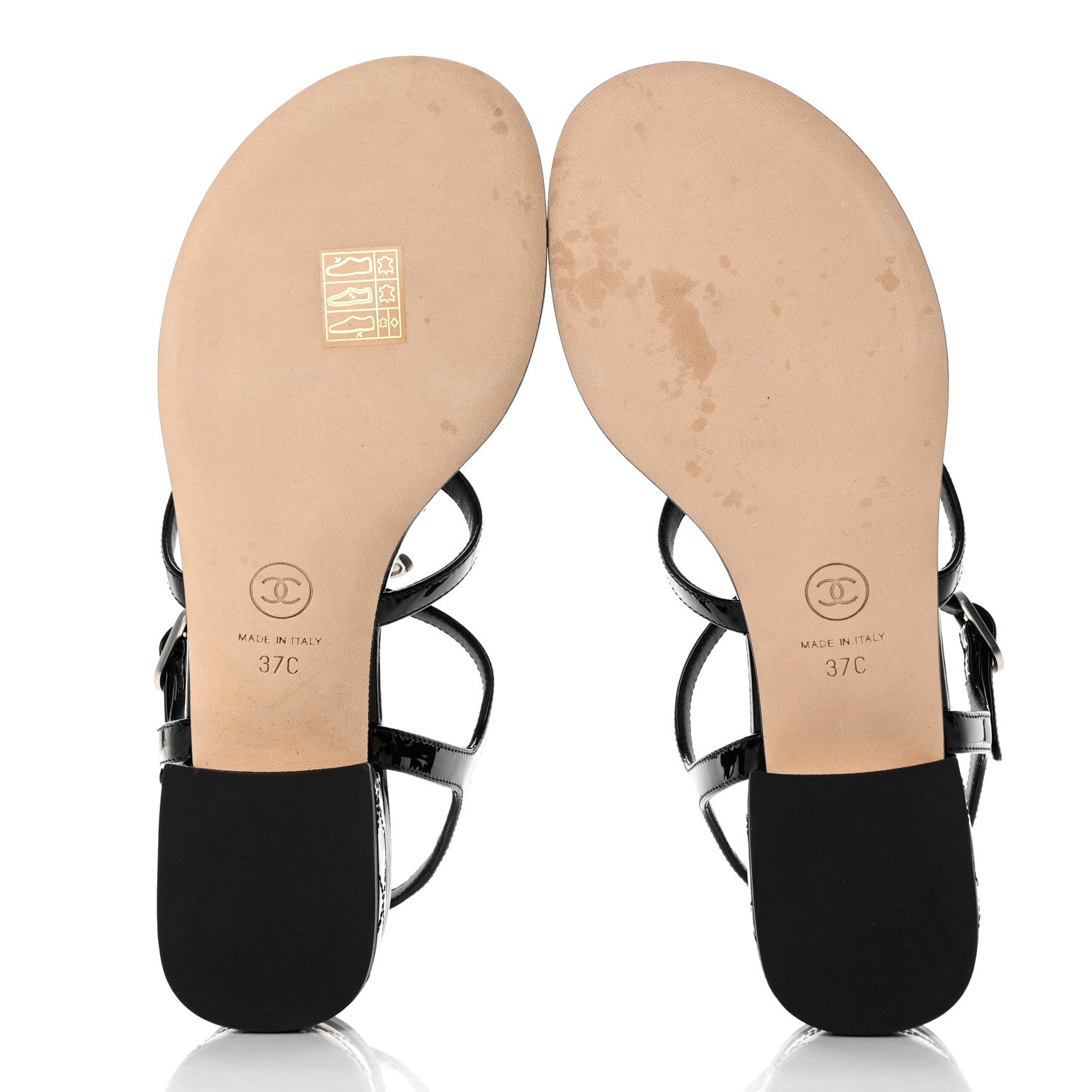 Chanel Patent CC Logo Thong Sandals 37 Black 5 of 8