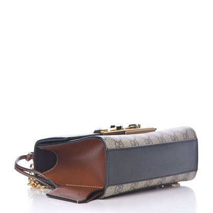Gucci GG Supreme Monogram Calfskin Small Padlock Shoulder Bag Beige Black Cuir 4 of 13