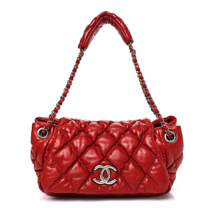 Chanel Calfskin Bubble Quilt Accordion Flap Red 1 of 10