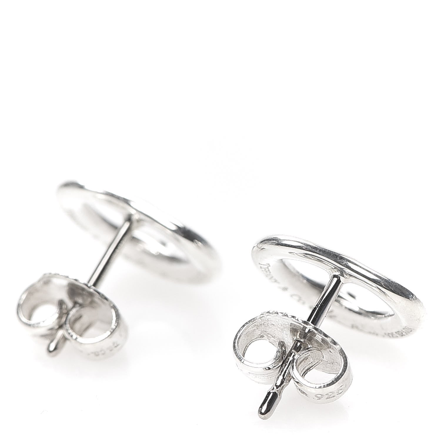 Tiffany Sterling Silver 11mm Elsa Peretti Open Heart Earrings 3 of 4