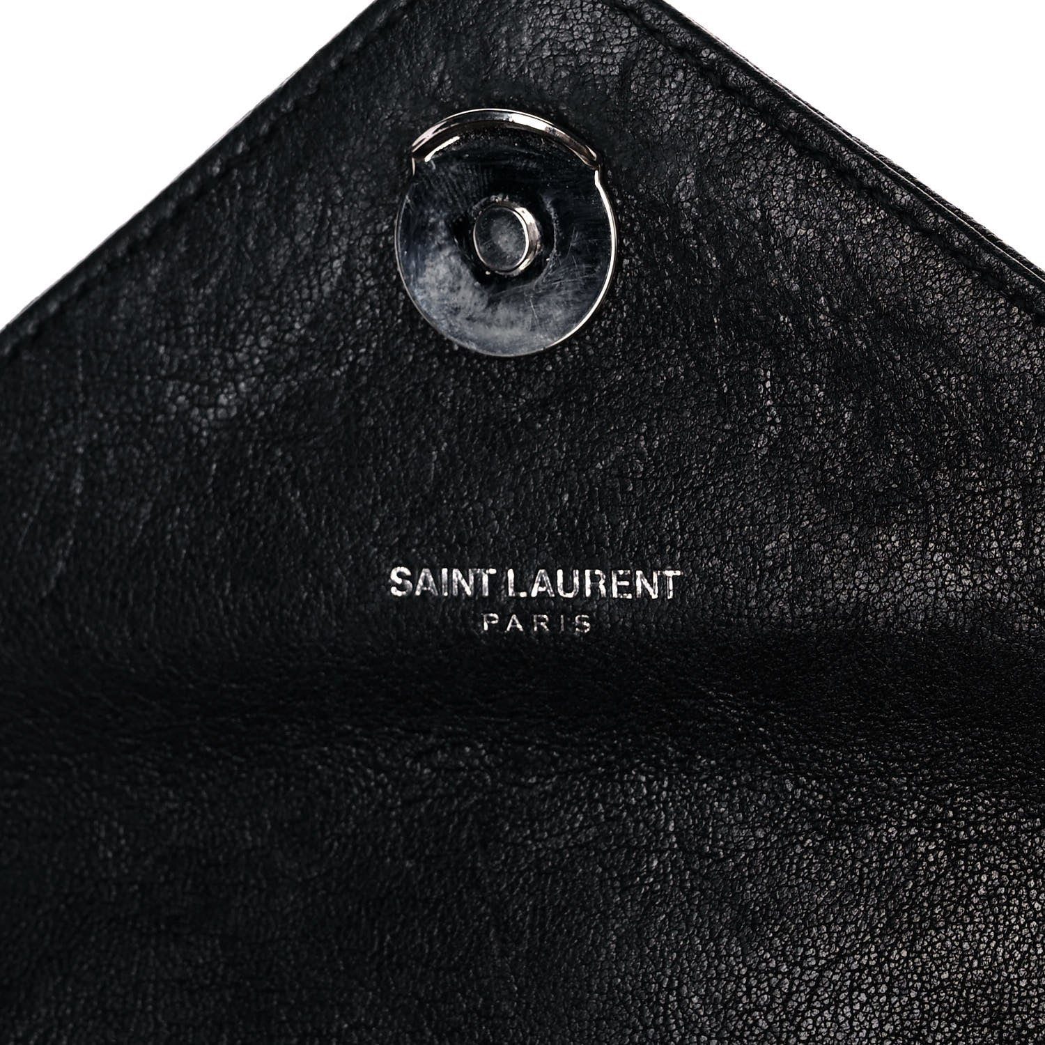 Saint Laurent Sheepskin Matelasse Chevron Monogram Medium College Bag Black 8 of 16