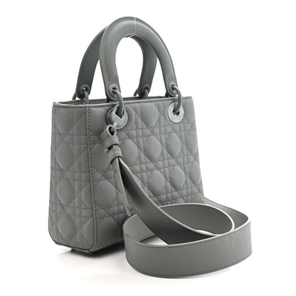 Christian Dior Ultra Matte Calfskin Cannage Small My ABCDior Lady Dior Gray 3 of 14