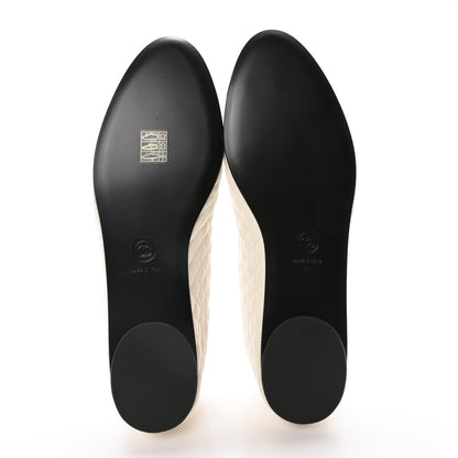 Chanel Lambskin Quilted Mary Jane Flats 41 White Black 6 of 10